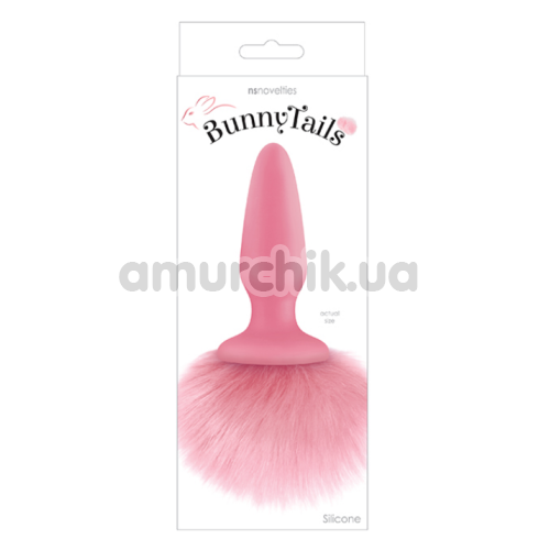 Анальная пробка с розовым хвостом Bunny Tails, розовая
