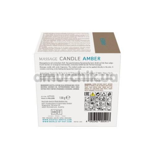 Масажна свічка Shiatsu Massage Candle Amber - бурштин, 130 мл