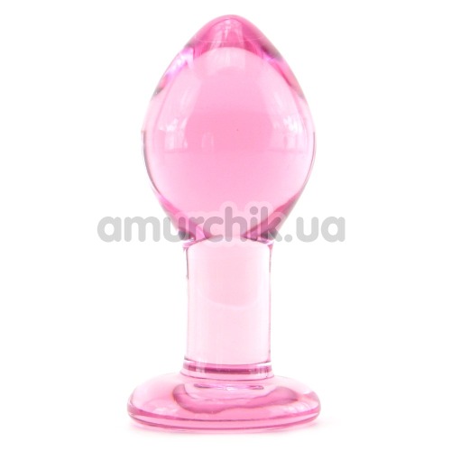 Анальна пробка Crystal Premium Glass Large, рожева - Фото №1