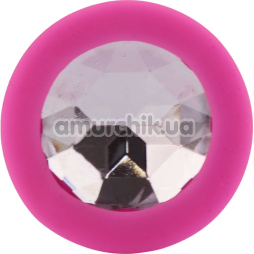 Анальная пробка с прозрачным кристаллом SWAROVSKI Zcz, розовая
