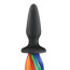 Анальна пробка з райдужним хвостом Unicorn Tails Pastel, чорна - Фото №3