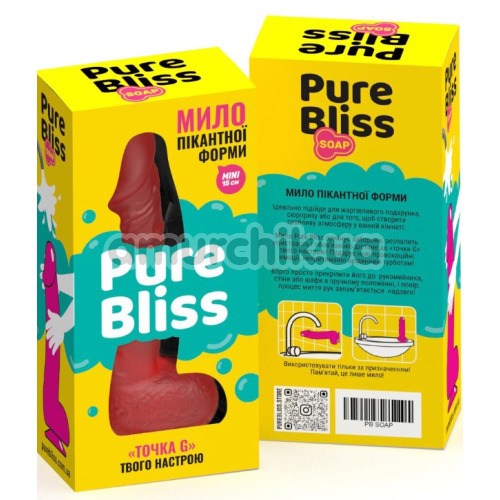 Мыло в виде пениса с присоской Pure Bliss Mini, красное