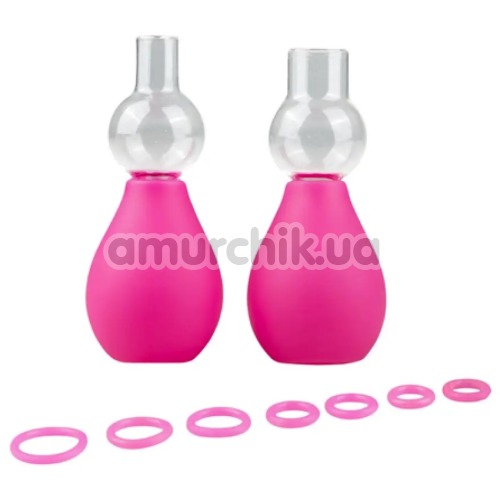 Вакуумні стимулятори для сосків Nipple Pump Set, рожеві