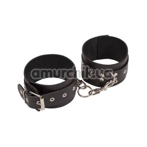Поножи Leather Restraints Leg Cuffs, черные - Фото №1