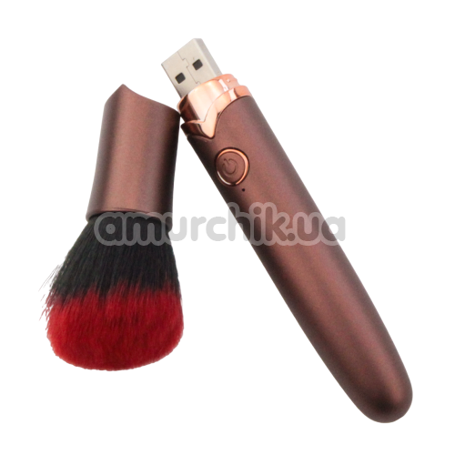 Клиторальный вибратор Makeup Brush Vibrator, коричневый