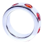 Эрекционное кольцо с красными кристаллами Boss Series Metal Ring Diamonds Small, серебряное - Фото №2
