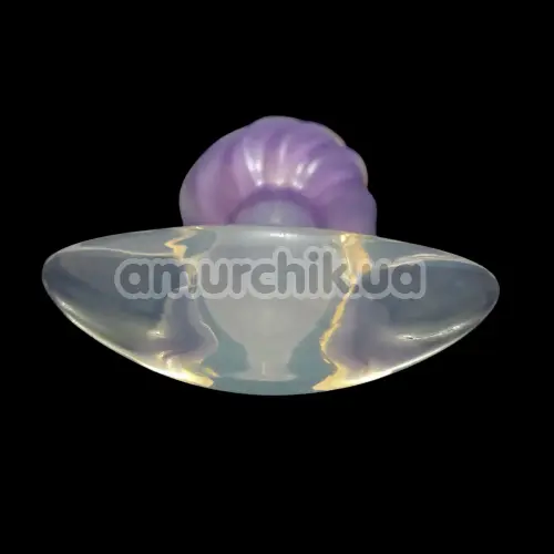 Анальная пробка Univibe Glow-In-Dark Ribbed S, фиолетовая