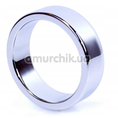 Эрекционное кольцо Boss Series Metal Cock Ring Large, серебрянное - Фото №1
