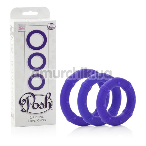 Набір ерекційних кілець Posh Silicone Love Rings, 3 шт., фіолетовий