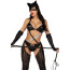Костюм кошечки-госпожи Leg Avenue Mistress Kitty черный: боди со штанами + перчатки + маска - Фото №2