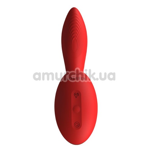 Симулятор орального сексу для жінок з вібрацією і підігрівом KissToy Tina, червоний
