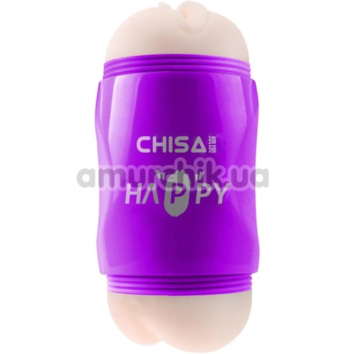 Мастурбатор Chisa Happy Cup Mouth & Ass Masturbator, фиолетовый - Фото №1