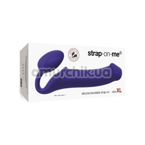 Безременевий страпон Strap-On-Me Silicone Bendable Strap-On XL, фіолетовий