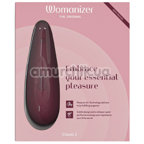 Симулятор орального секса для женщин Womanizer Classic 2, бордовый