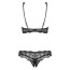 Комплект Obsessive Luvae Cupless Set черный: бюстгальтер + трусики-стринги - Фото №6