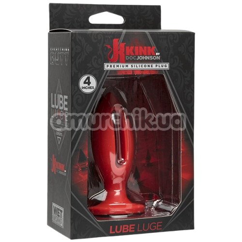 Анальна пробка Kink Lube Luge Premium Silicone Plug 4, червона