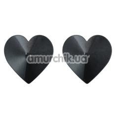 Прикраси для сосків у вигляді сердечок DS Fetish, чорні - Фото №1