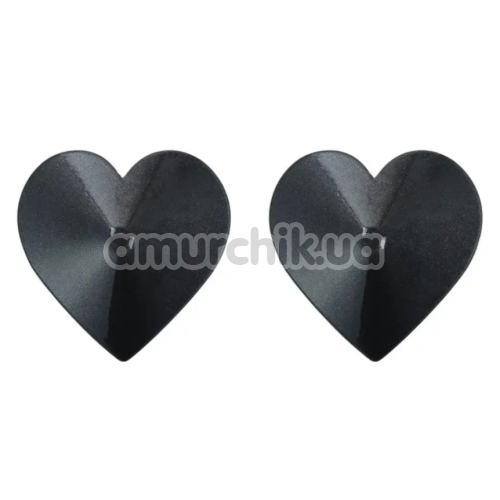 Прикраси для сосків у вигляді сердечок DS Fetish, чорні - Фото №1