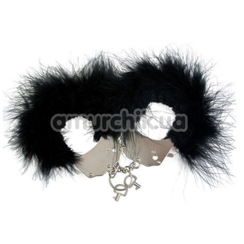 Наручники Adrien Lastic Menottes Metal Handcuffs With Feather, черные - Фото №1
