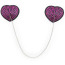 Украшения для сосков в виде сердечек с цепочкой Heart Pasties With Chain, фиолетовые