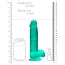 Фалоімітатор Realrock Crystal Clear Dildo Realistic 8, зелений - Фото №6