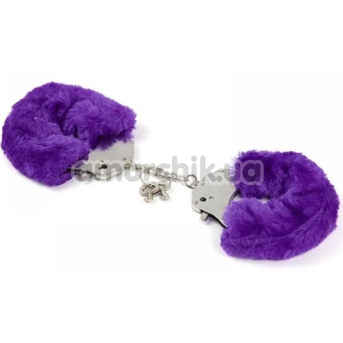 Наручники Roomfun Furry Cuffs, фиолетовые - Фото №1