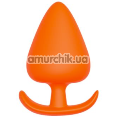 Анальная пробка Bootyful Silicone Plug With T-Handle 4.2 см, оранжевая - Фото №1