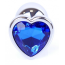 Анальная пробка с синим кристаллом Exclusivity Jewellery Silver Heart Plug, серебряная - Фото №2