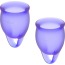 Набір з 2 менструальних чаш Satisfyer Feel Confident, фіолетовий - Фото №2