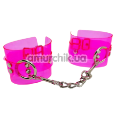 Фіксатори для рук DS Fetish Handcuffs Transparent, рожеві - Фото №1