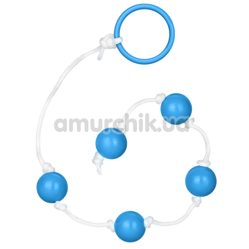 Анальные шарики Pleasure Anal Beads Small, голубые - Фото №1