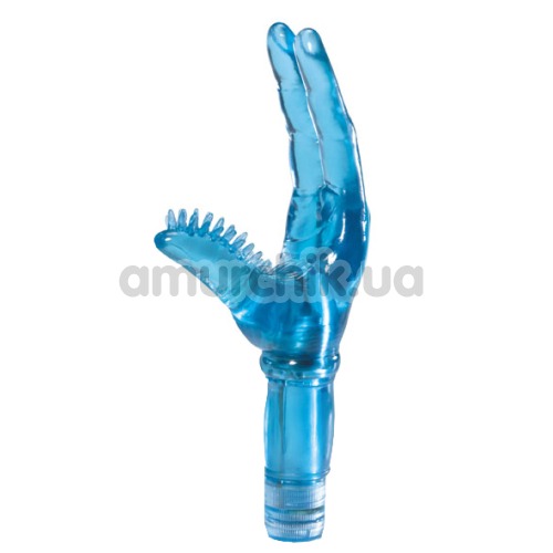 Вибратор клиторальный и точки G Two Finger Juice Junky, голубой - Фото №1