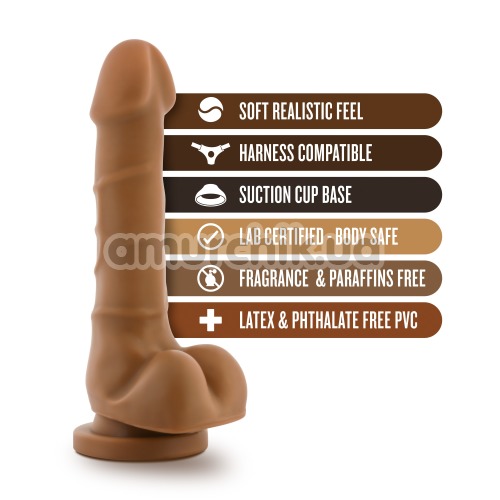 Фаллоимитатор Dr. Skin Realistic Cock Stud Basic 7, коричневый