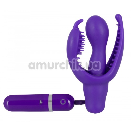 Анально-вагинально-клиторальный вибратор Sux Butterfly, фиолетовый