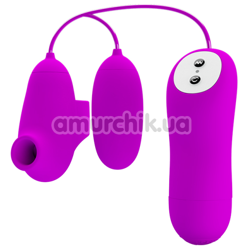 Симулятор орального сексу для жінок з вібрацією Pretty Love Suction & Vibro Bullets, фіолетовий