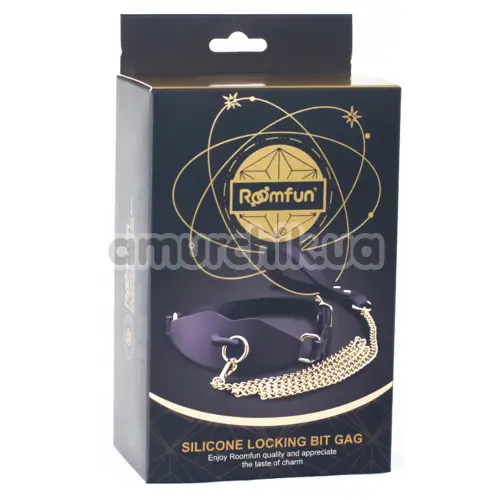 Кляп з повідцем Roomfun Silicone Locking Bit Gag, чорний