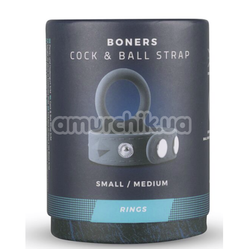 Ерекційне кільце для члена Boners Cock & Ball Strap S/M, синє
