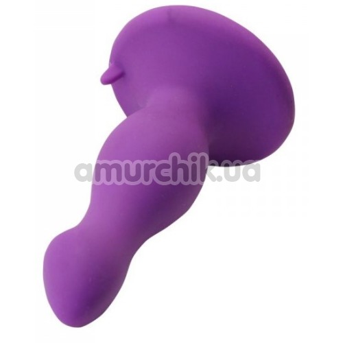 Анальна пробка з вібрацією Butt Plug With Suction Cup, фіолетова