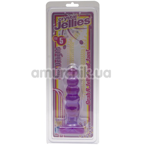 Анальна пробка Crystal Jellies 14 см фіолетова
