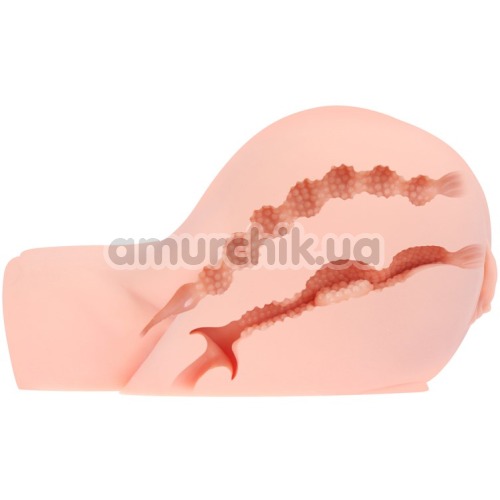 Искусственная вагина и анус с вибрацией Kokos Oknyeo, телесная