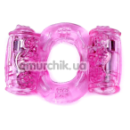 Виброкольцо для члена Boss Series Ring Double, розовое - Фото №1