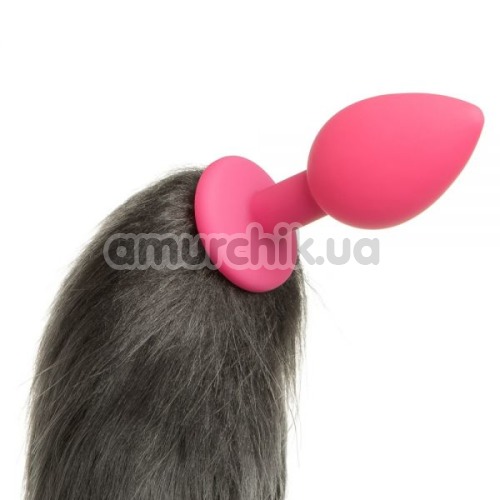 Анальная пробка с хвостом енота Loveshop Raccoon Tail S, розовая