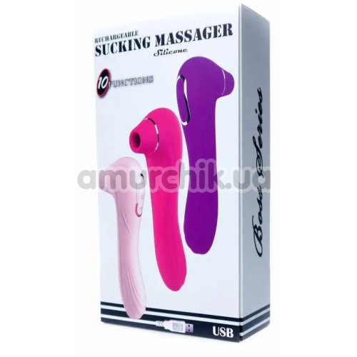 Симулятор орального сексу для жінок з вібрацією Boss Series Rechargeable Sucking Massager, світло-рожевий