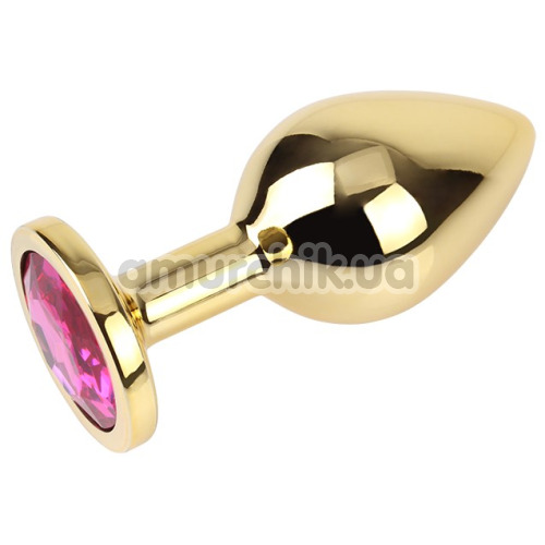 Анальна пробка з рожевим кристалом Matrix Mont Rosy Gem Gold Plug M, золота