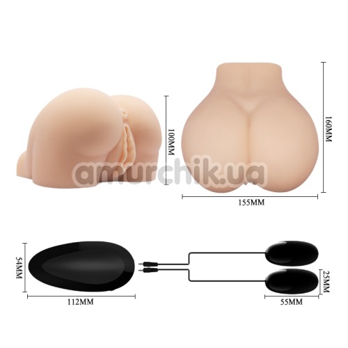 Штучна вагіна та анус з вібрацією Crazy Bull Vagina And Anal, тілесна