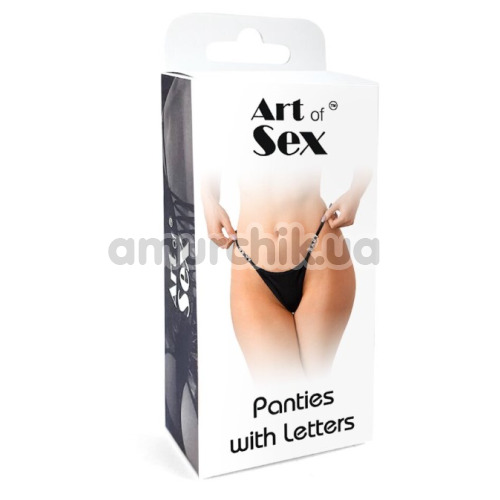 Трусики-стринги Art of Sex Panties With Letters с надписью Sexy Baby, черные