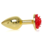Анальная пробка с красной розочкой Exclusivity Jewellery Gold Rose Plug, золотая - Фото №2