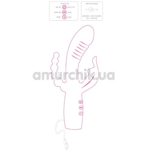 Анально-вагінально-кліторальний вібратор Toy Joy Designer Edition Aphrodite, рожевий