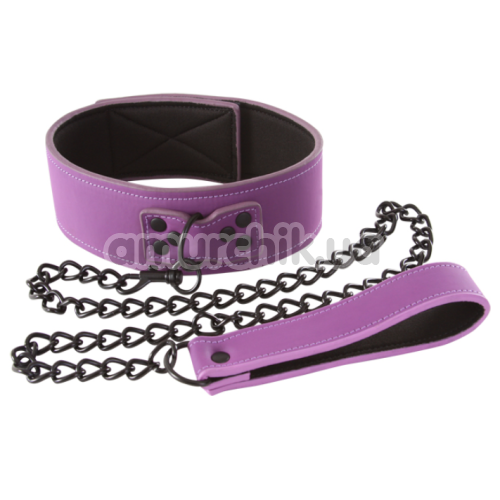 Ошейник с поводком Lust Bondage Collar, фиолетовый - Фото №1