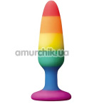 Анальная пробка Colourful Love Rainbow Anal Plug Small, радужная - Фото №1
